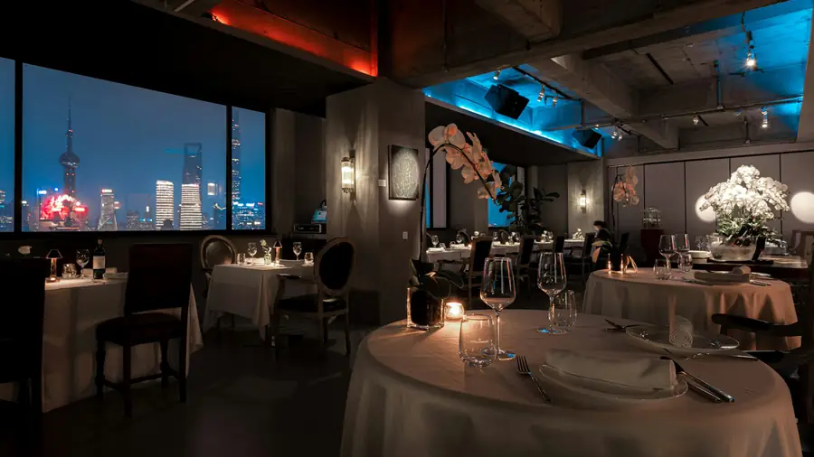 Elegant dining room at night