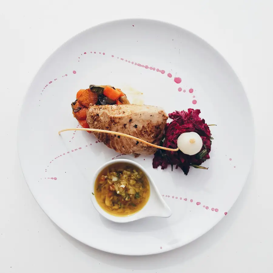 Beautifully plated main course
